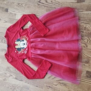 (14-16) Disney's Minnie Mouse Youth Holiday Dress Festive Sparkle Tulle